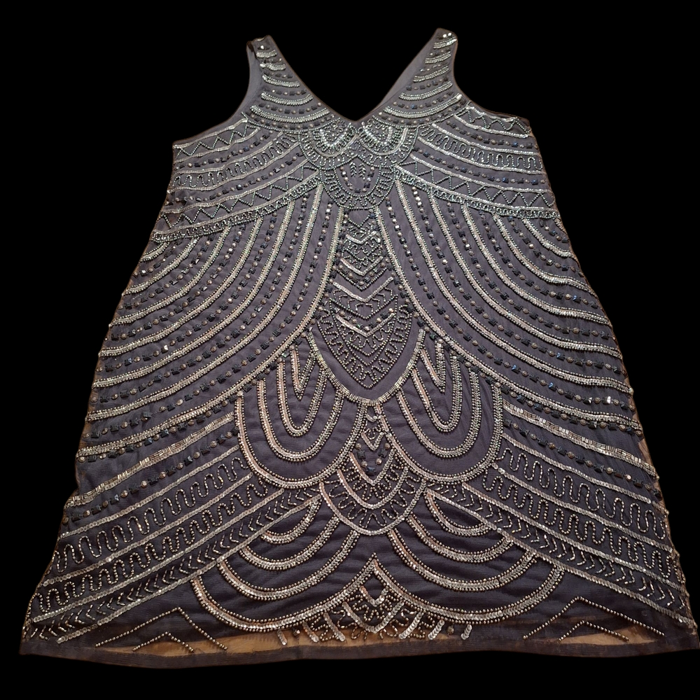 FLASH SALE! NWOT Modcloth 20s-style Navy Beaded Dress Sz 2x